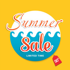 summer sale banner vector illustration