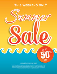 summer sale banner vector illustration