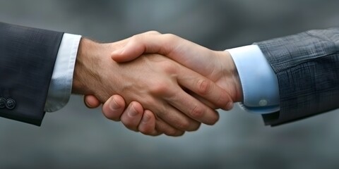Closeup of Firm Handshake Sealing a Business Deal or Agreement Between Partners or Colleagues in the Corporate Workplace
