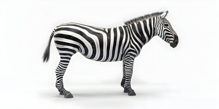 Monochrome Zebra Silhouette with Invisible Stripes on White Background