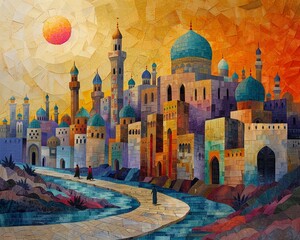 Eid el Kabir celebrations, cultural richness in vibrant colors - obrazy, fototapety, plakaty