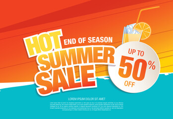 summer sale banner vector illustration