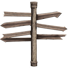 Rustic wooden signpost border with directional arrows Transparent Background Images  - obrazy, fototapety, plakaty