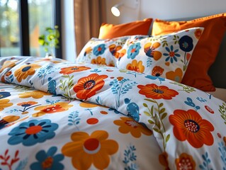 Twin bedding set in a playful children's room with whimsical themes