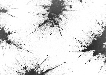black ink grunge splat isolated on transparent background