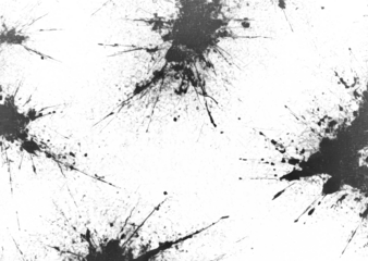 black ink grunge splat isolated on transparent background