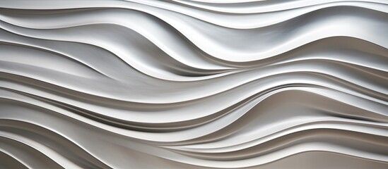 A detailed view of a wall featuring a distinct wave pattern design, creating an intriguing visual effect