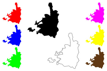 Jerusalem city (State of Israel, Palestine) map vector illustration, scribble sketch Jerusalem map