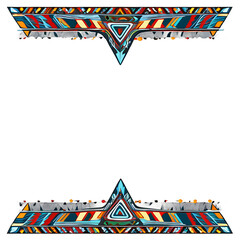 Tribal arrowhead border with indigenous patterns and motifs Transparent Background Images