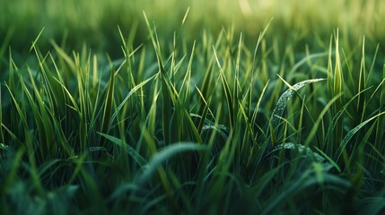Obraz premium Grass growing in the morning light.