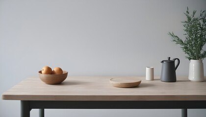 Fototapeta na wymiar empty clean table , food, kitchen, modern interior design 