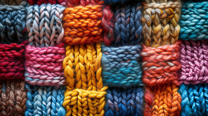 The braided silk threads form a neat and orderly cloth. - obrazy, fototapety, plakaty