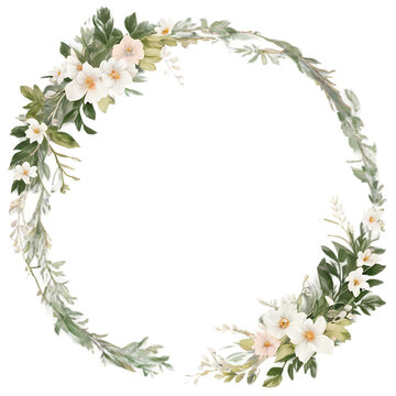 Vintage floral wreath border with delicate blooms Transparent Background Images