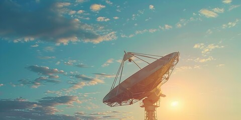 Satellite Dish Reaching for the Sky:Global Communication Technology in the Sunset Landscape