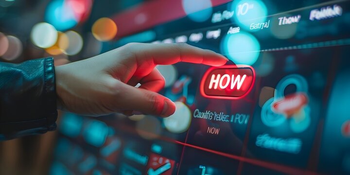 Fingers Hovering Over a Digital how Button Capturing the Moment of a Potential Online Transaction or Purchase