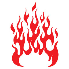 Vintage flame blaze vector cartoon illustration