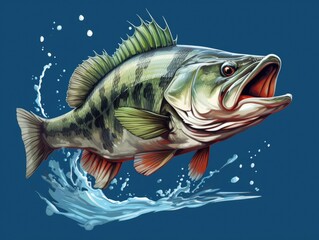 Fish is leaping out of water, with its mouth open
