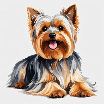 A yorkshire terrier dog, watercolor, profile picture