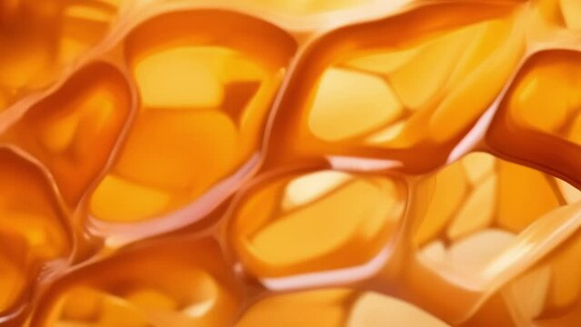 A macro shot capturing the intricate patterns formed by the caramelization process on a piece of peanut brittle, highlighting its unique and visually appealing appearance.