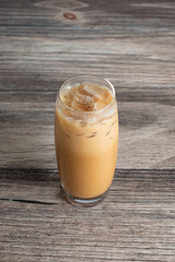 A view of a cold Vietnamese coffee beverage.