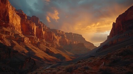 Sunset Over Rugged Canyon