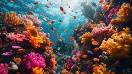 Naklejka na ściany i meble Vibrant Underwater Ecosystem