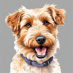 A bolognese dog, watercolor, profile picture