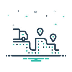 Obraz premium Mix icon for route