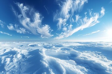 A surreal landscape of the northern lights over a snowy expanse.