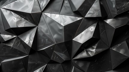 Black carbon background abstract polygon, Fashion luxury - obrazy, fototapety, plakaty