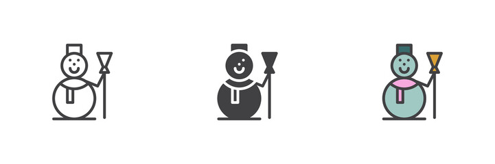 Snowman different style icon set