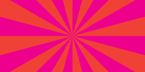 Abstract pink and red sunburst backdrop background with rays design. modern geometric ray sun texture design wallpaper.