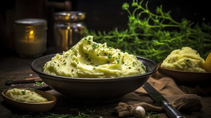 Mashed potatoes with chives, fall season cooking