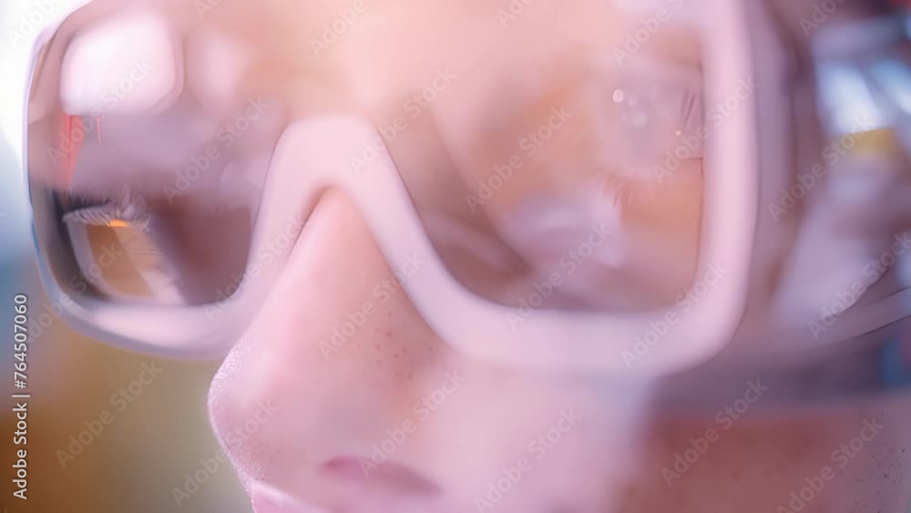 Poster a closeup of a person with autism using vr technology to practice appropriate social media interacti