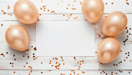 Card With Balloons Celebratory Background