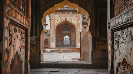 entrance to the Indian Fort  - obrazy, fototapety, plakaty