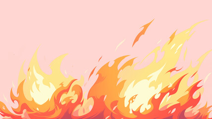 Hand drawn cartoon burning flame illustration

