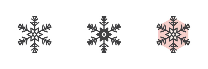 Snowflake different style icon set
