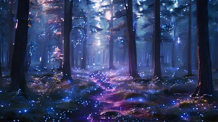 magical forest beautiful ai generate