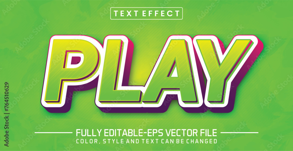 Poster play font text effect editable
