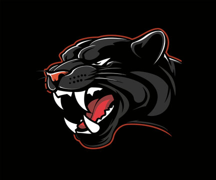 black panther mascot illustration logo