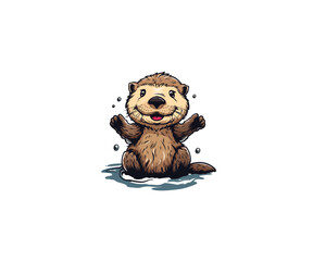 beaver mascot logo illustration © keenan