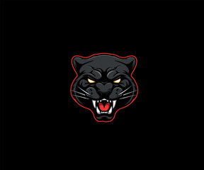 black panther mascot illustration logo