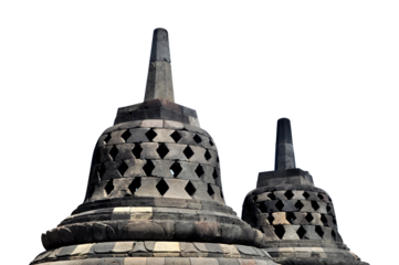 Borobudur stupa stone temple transparent background