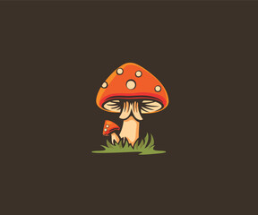 mushroom logo design illustration