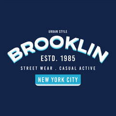 Vector brooklyn text frame graphic typography vector illustration t shirt design  casual style - obrazy, fototapety, plakaty