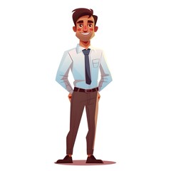 Obraz premium Cheerful Indian Civil Servant in Formal Attire: A Vibrant