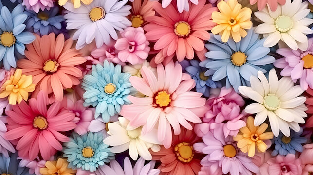 Colorful flowers background, season concept