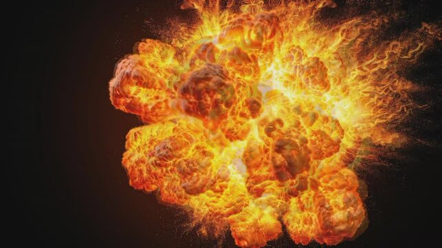 Inferno Unleashed: Fireball Explosion seamless looping time-lapse virtual 4k video animation background.