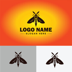 Moth insect logo vector art icon graphics for business brand icon Moth logo template